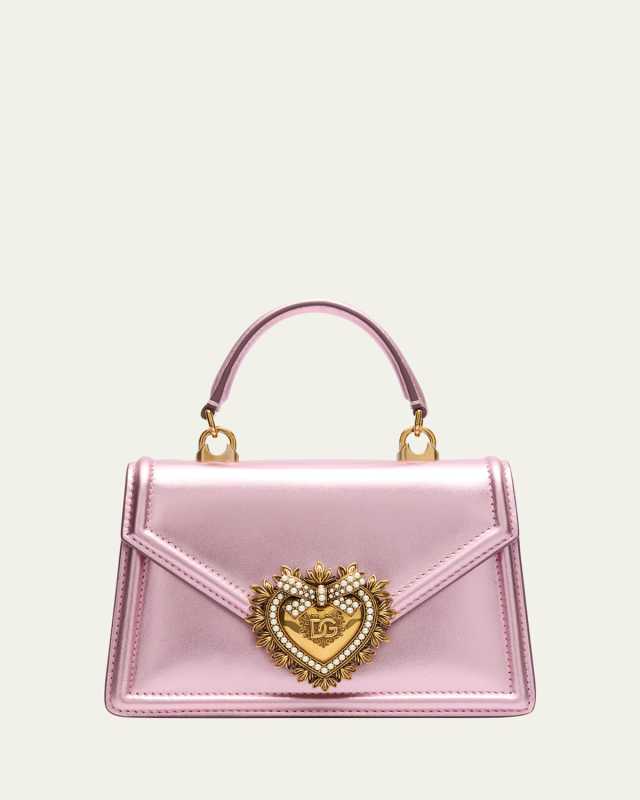 Devotion Mini Metallic Leather Top-Handle Bag
